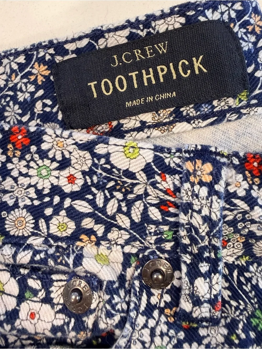 J.Crew Toothpick Liberty Print Skinny‎ Jeans Women’s Size 25